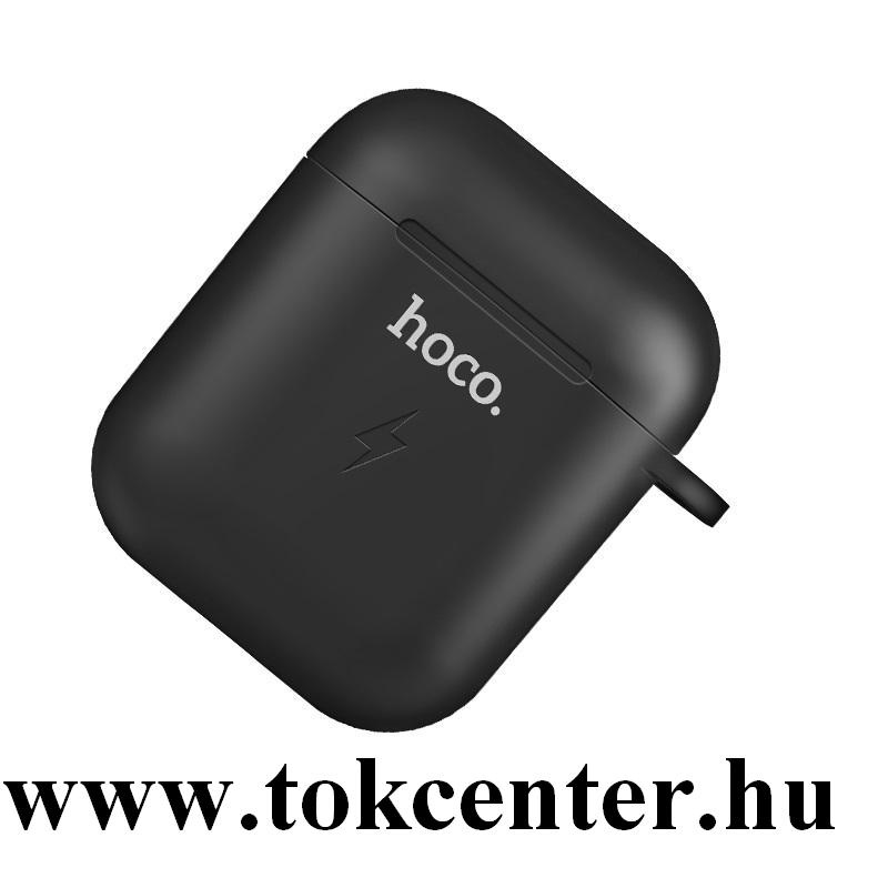 HOCO CW22 töltőtok (vezeték nélküli töltés, QI Wireless, 5V/500mAh) FEKETE Apple AirPods