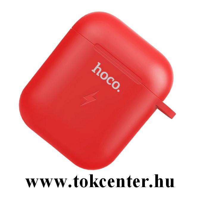 HOCO CW22 töltőtok (vezeték nélküli töltés, QI Wireless, 5V/500mAh) PIROS Apple AirPods