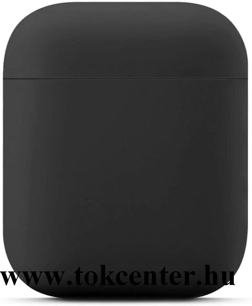 Szilikon tok (matt, töltő csatlakozás) FEKETE Apple AirPods / AirPods 2