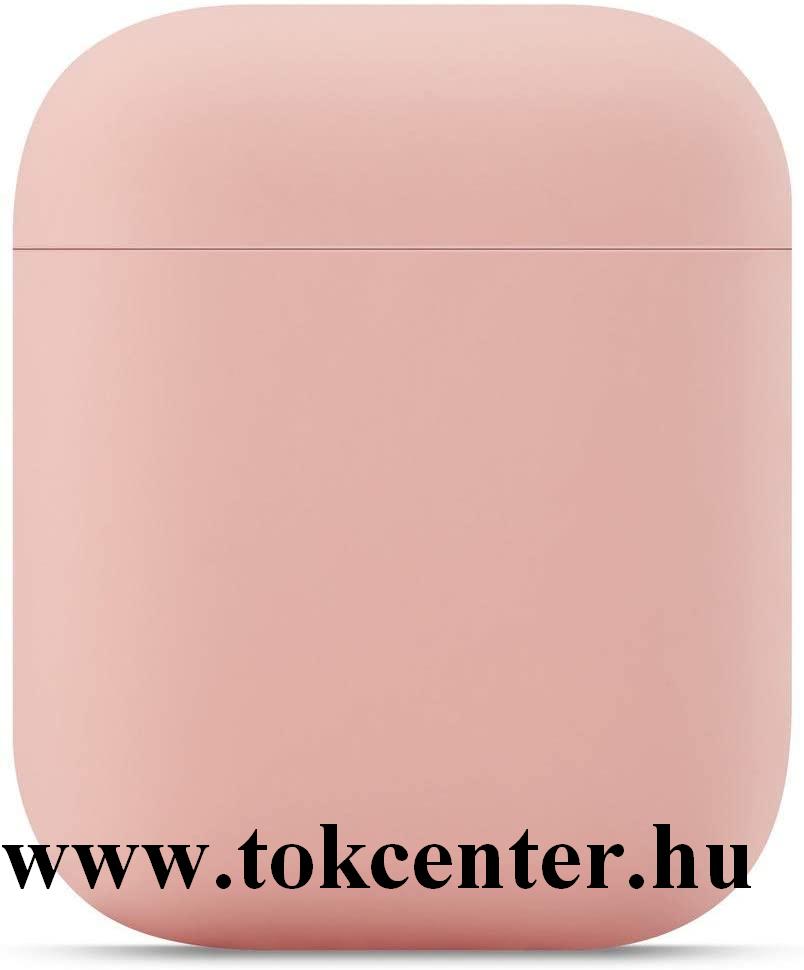 Szilikon tok (matt, töltő csatlakozás) RÓZSASZÍN Apple AirPods / AirPods 2