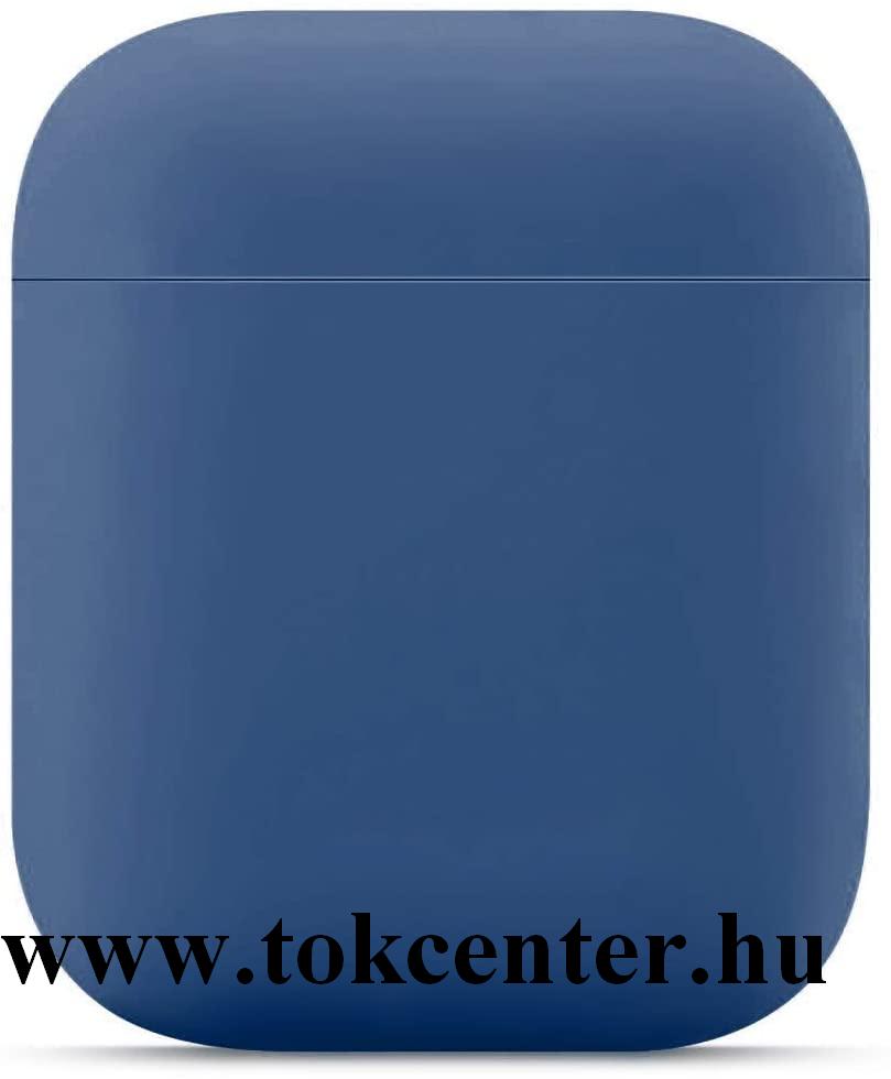 Szilikon tok (matt, töltő csatlakozás) SÖTÉTKÉK Apple AirPods / AirPods 2