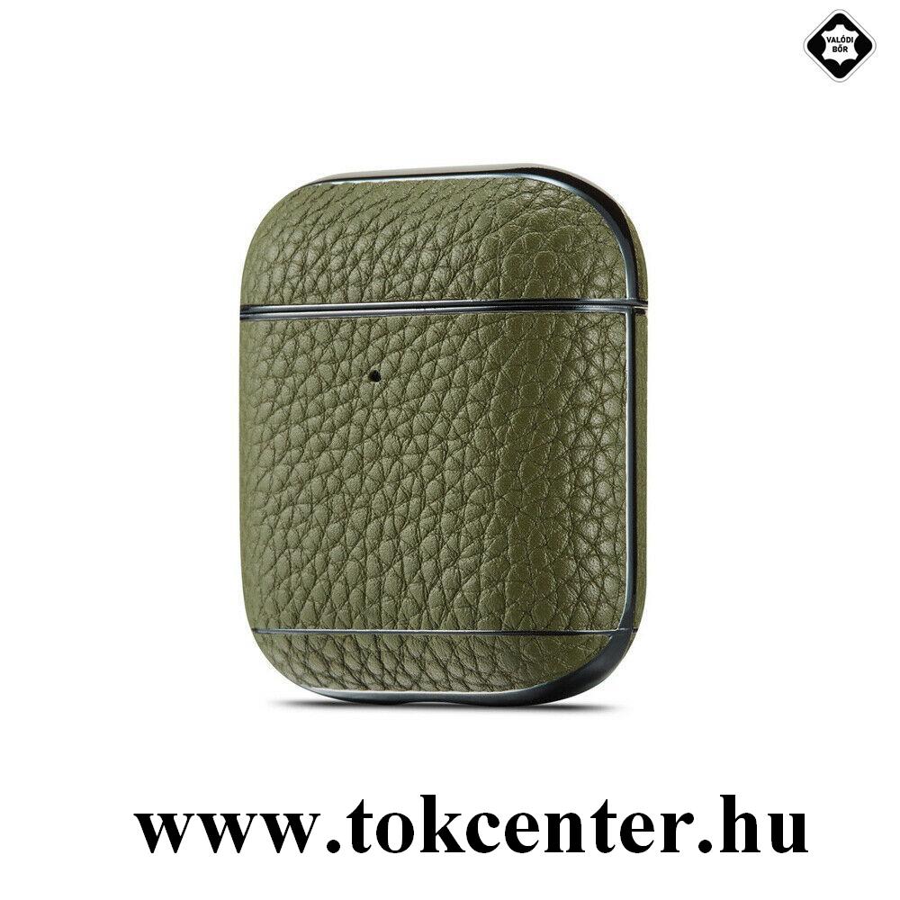 Valódi bőr tok SÖTÉTZÖLD Apple AirPods / AirPods 2
