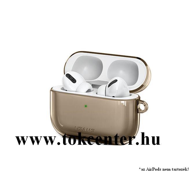 USAMS szilikon tok (karabíner) ÁTLÁTSZÓ / FEKETE Apple AirPods Pro