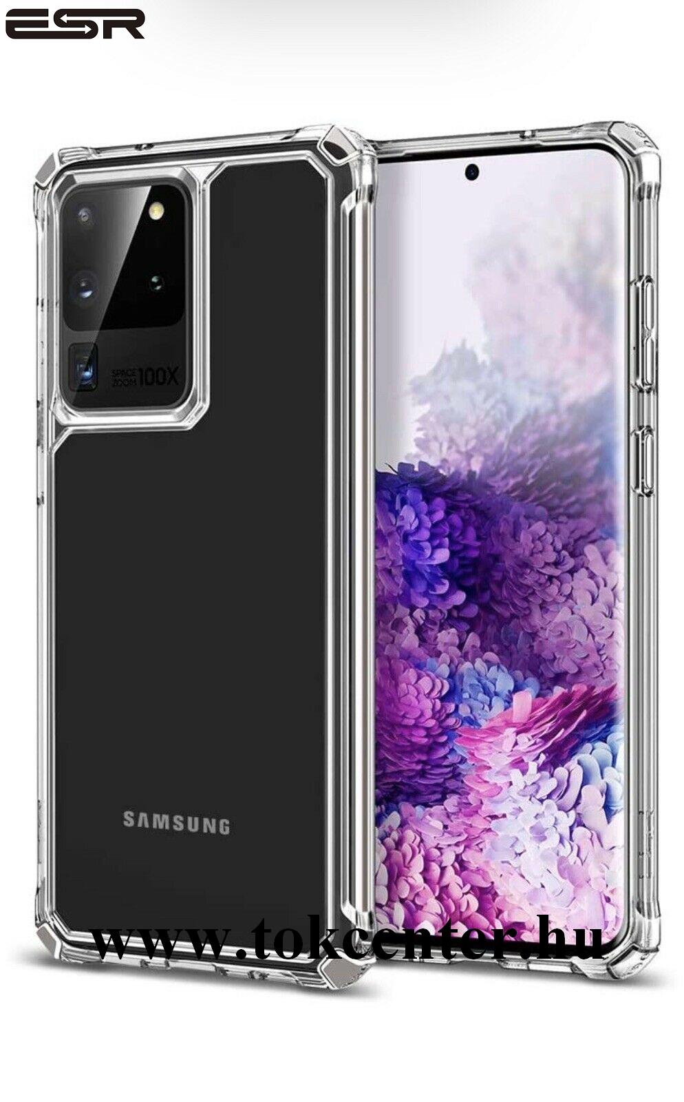 Samsung Galaxy S20 Ultra (SM-G988F) ESR AIR ARMOR műanyag telefonvédő (szilikon keret, közepesen ütésálló, légpárnás sarok) ÁTLÁTSZÓ
