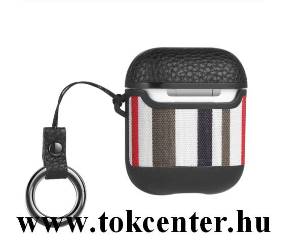 Apple AirPods / AirPods 2 HOCO WB17 szilikon tok (karabíner) FEKETE / PIROS 