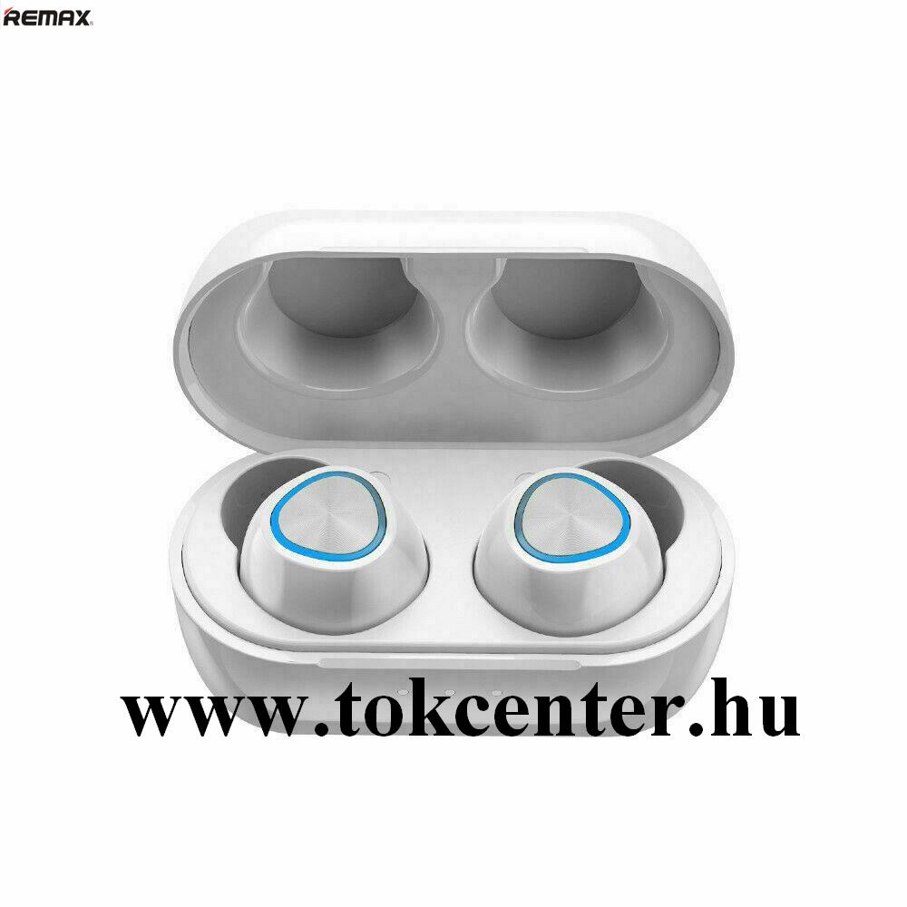 REMAX bluetooth SZTEREO fülhallgató (v5.0, TWS, mikrofon, SPORT + töltőtok) FEHÉR ( TWS-16)