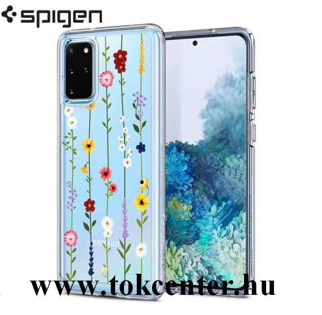 Samsung Galaxy S20 Plus (SM-G985F) SPIGEN CIEL szilikon telefonvédő (közepesen ütésálló, légpárnás sarok, színes virág minta) ÁTLÁTSZÓ (ACS00763)