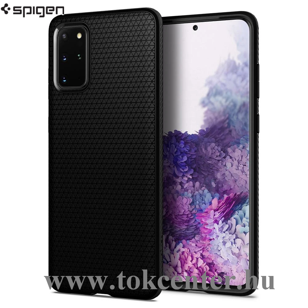 Samsung Galaxy S20 Plus (SM-G985F) SPIGEN LIQUID AIR szilikon telefonvédő (háromszög minta) FEKETE (ACS00754)