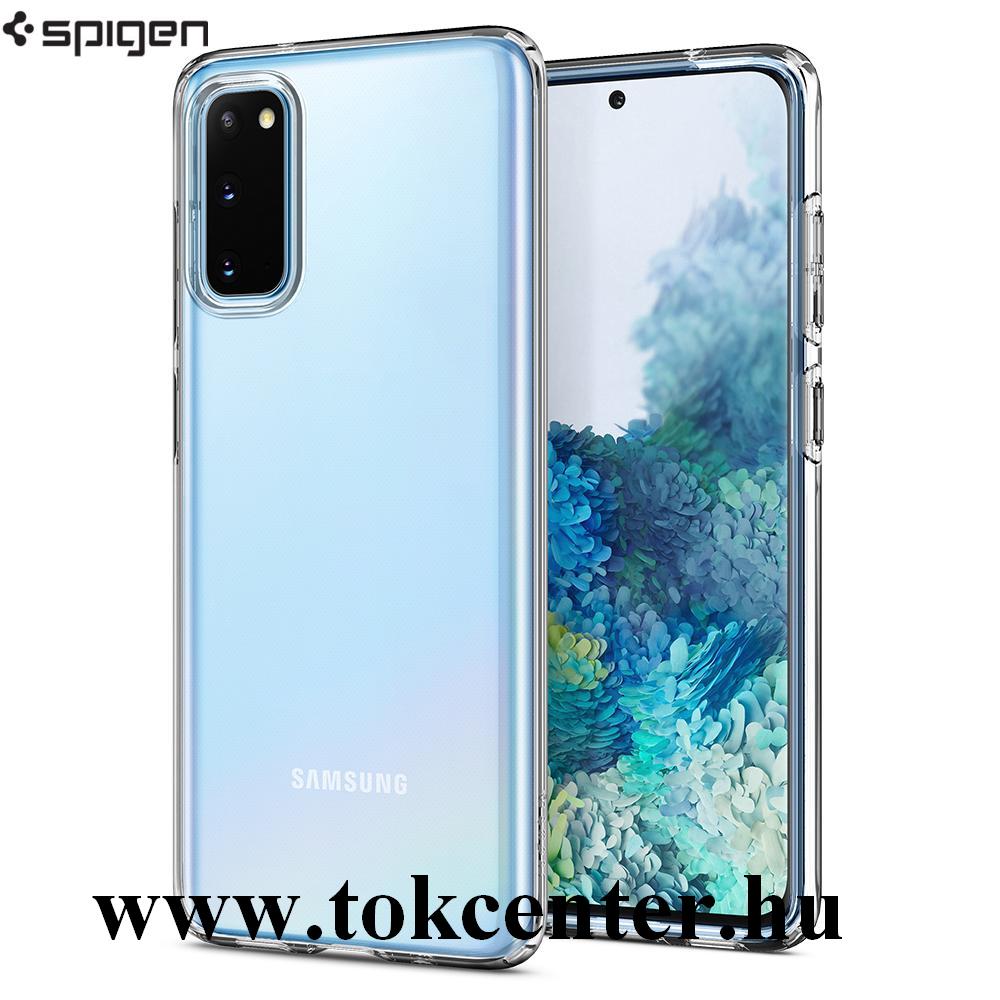 Samsung Galaxy S20 (SM-G980F) SPIGEN LIQUID CRYSTAL szilikon telefonvédő (közepesen ütésálló, légpárnás sarok) ÁTLÁTSZÓ (ACS00789)