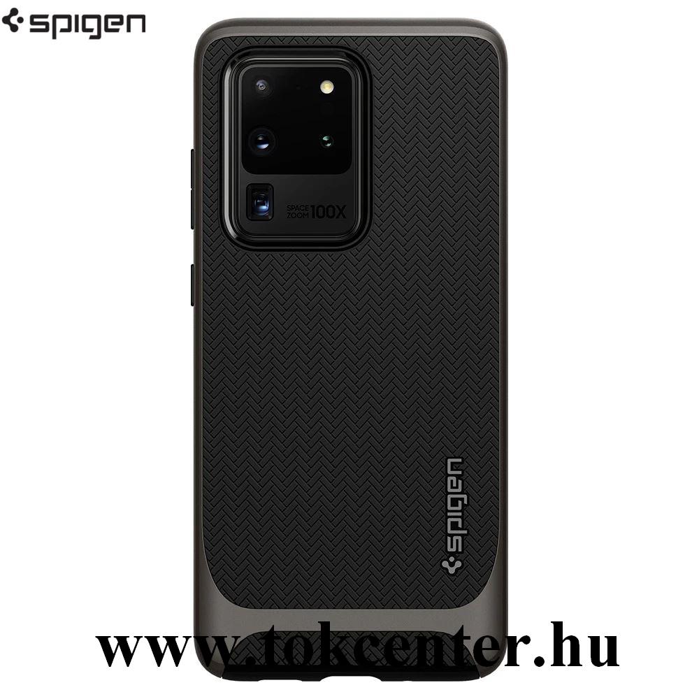 Samsung Galaxy S20 Ultra (SM-G988F) SPIGEN NEO HYBRID műanyag telefonvédő (közepesen ütésálló, szilikon keret, légpárnás sarok, rács minta) FEKETE (ACS00718)