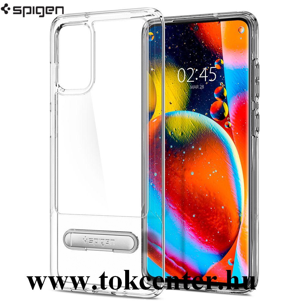 Samsung Galaxy S20 Plus (SM-G985F) SPIGEN SLIM ARMOR szilikon telefonvédő (közepesen ütésálló, műanyag hátlap, légpárnás sarok, kitámasztó) ÁTLÁTSZÓ (ACS00650)