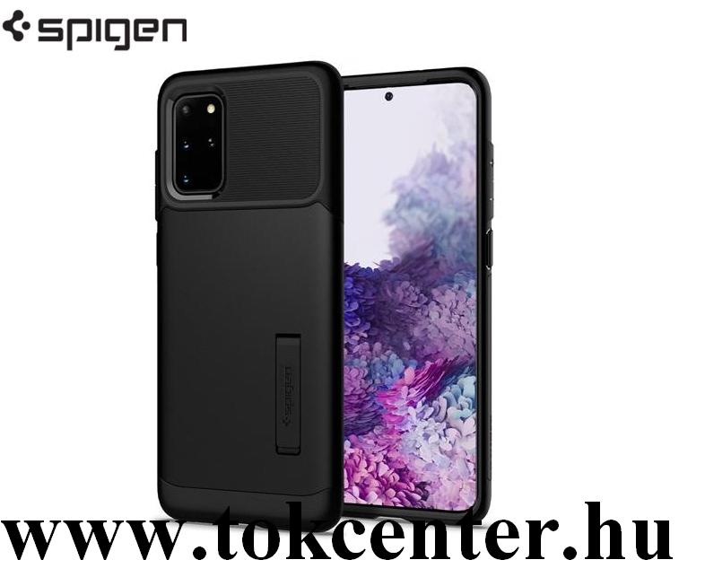 Samsung Galaxy S20 Plus (SM-G985F) SPIGEN SLIM ARMOR szilikon telefonvédő (közepesen ütésálló, műanyag hátlap, légpárnás sarok, kitámasztó) FEKETE
