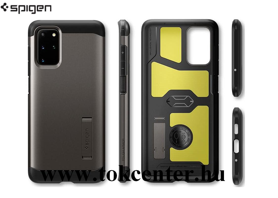 Samsung Galaxy S20 Plus (SM-G985F) SPIGEN TOUGH ARMOR szilikon telefonvédő (közepesen ütésálló, műanyag hátlap, légpárnás sarok, kitámasztó) SÖTÉTSZÜRKE (ACS00758)