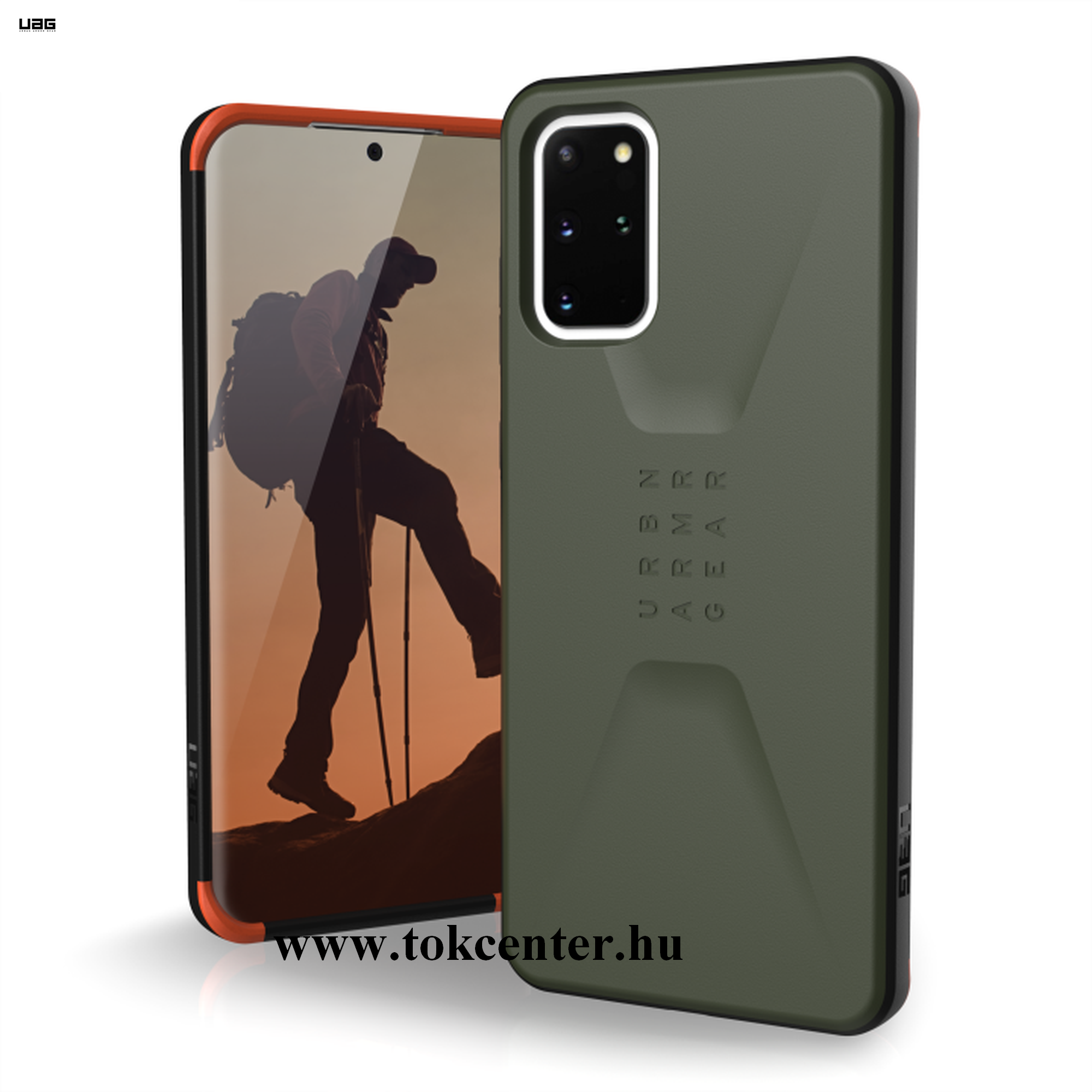 Samsung Galaxy S20 Plus (SM-G985F) UAG CIVILIAN defender műanyag telefonvédő (közepesen ütésálló, szilikon betét) ZÖLD (21198D117272)