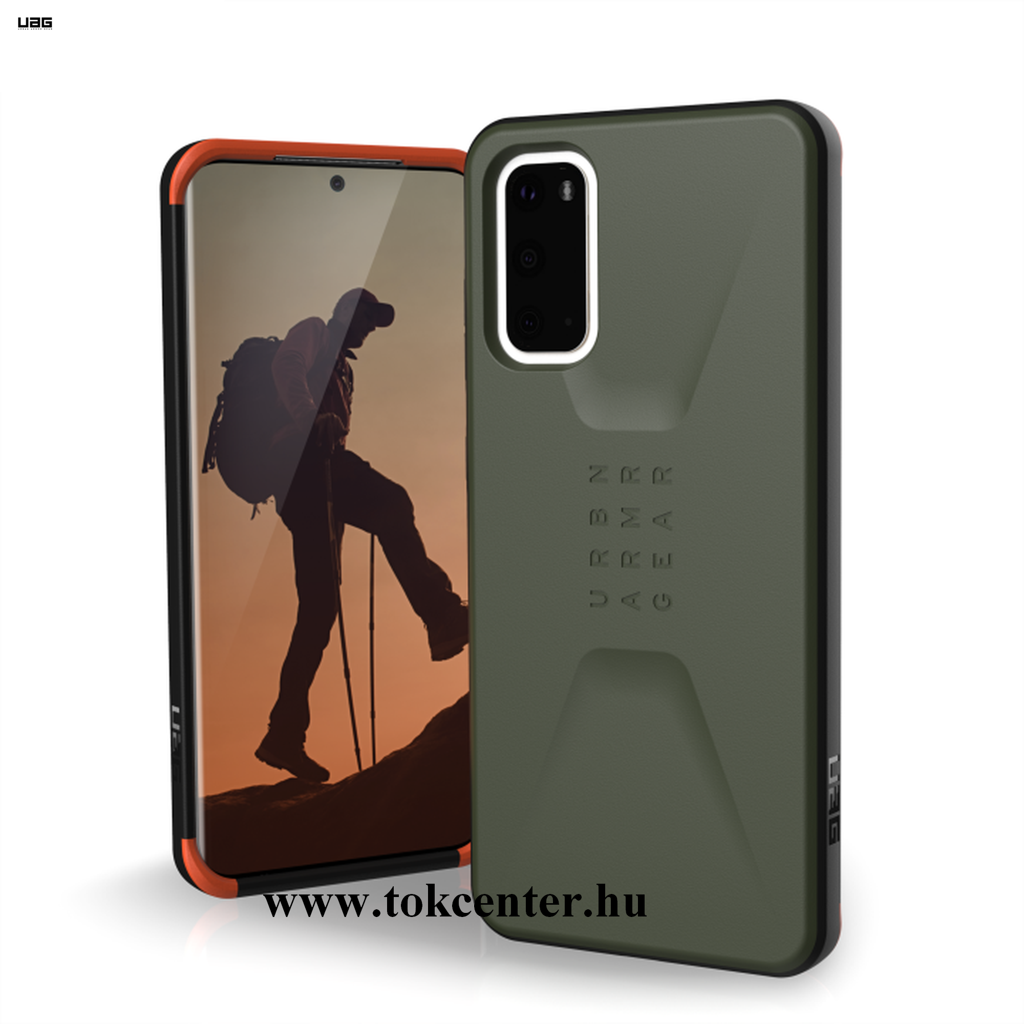 Samsung Galaxy S20 (SM-G980F) UAG CIVILIAN defender műanyag telefonvédő (közepesen ütésálló, szilikon betét) ZÖLD (21197D117272)