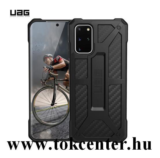 Samsung Galaxy S20 Plus (SM-G985F) UAG MONARCH műanyag telefonvédő (közepesen ütésálló, szilikon belső, karbon minta) FEKETE