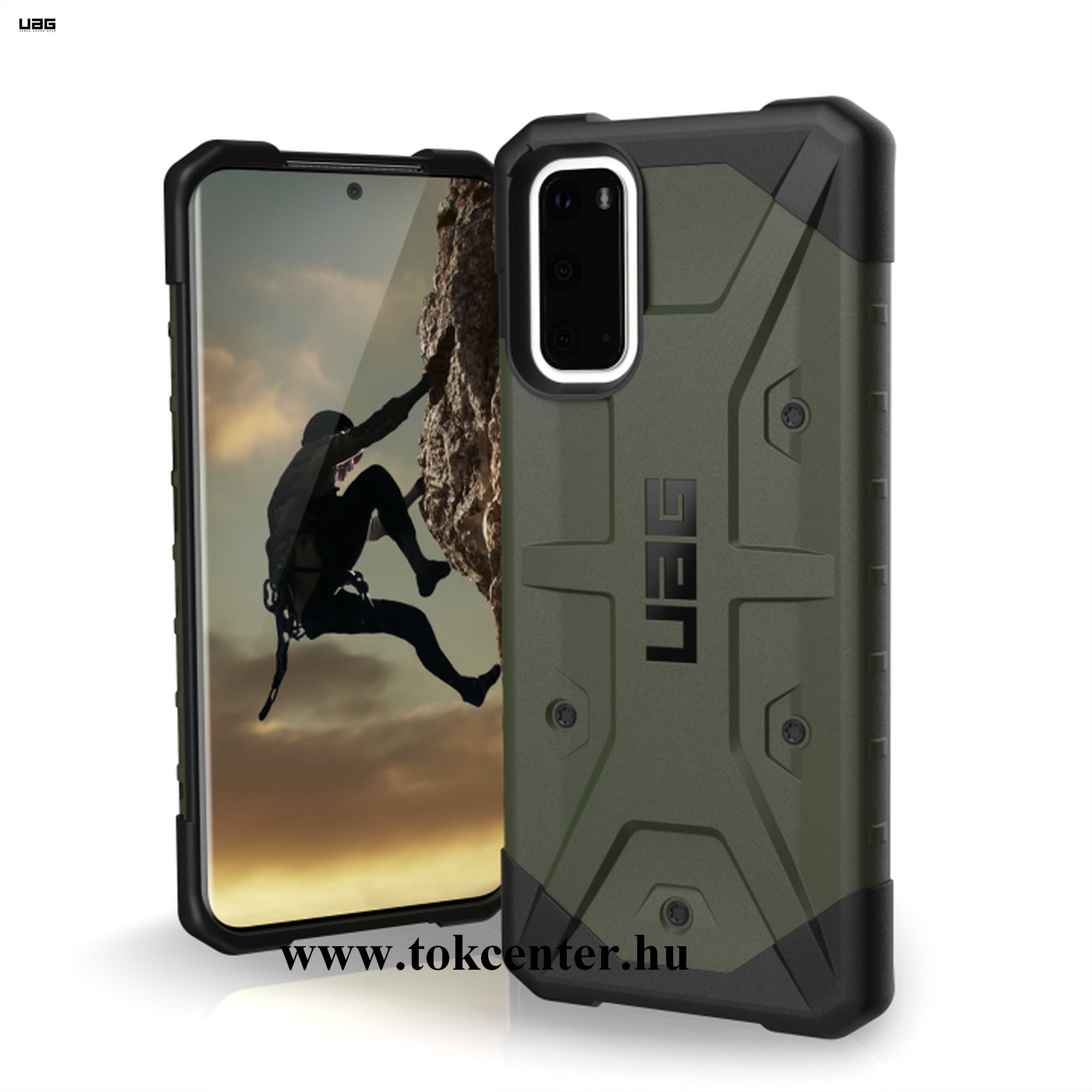 Samsung Galaxy S20 Plus (SM-G985F) UAG PATHFINDER defender műanyag telefonvédő (közepesen ütésálló, csúszásgátló, légpárnás sarok) ZÖLD (211987117272)