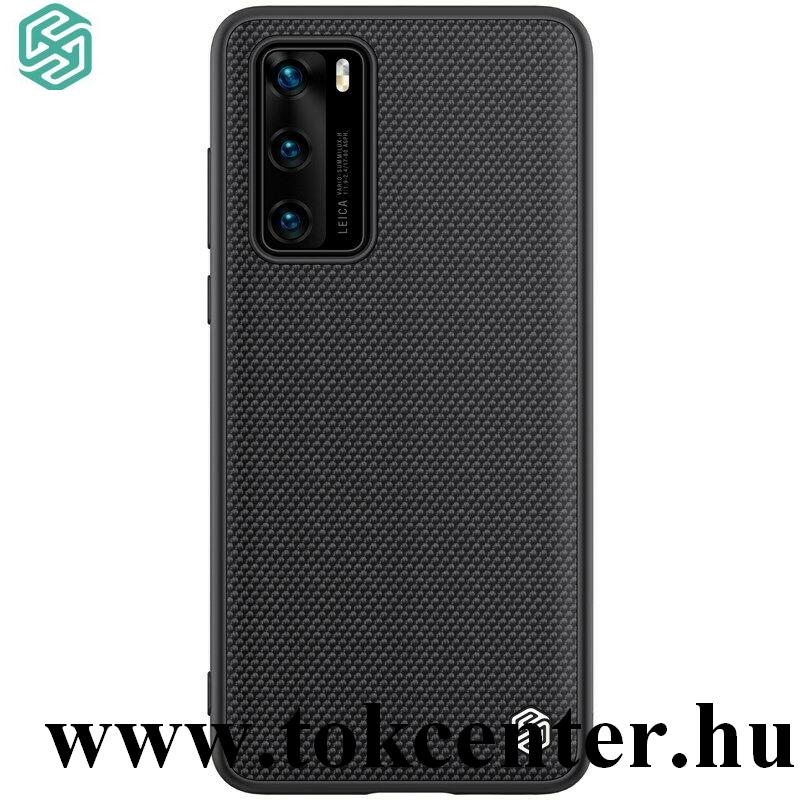 Huawei P40 NILLKIN TEXTURED műanyag telefonvédő (szilikon keret, 3D minta) FEKETE