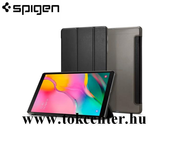 Samsung Galaxy Tab A 10.1 LTE (2019) SM-T515 / Samsung Galaxy Tab A 10.1 WIFI (2019) SM-T510 SPIGEN SMART FOLD tok álló, bőr hatású (flip, oldalra nyíló, TRIFOLD asztali tartó funkció) FEKETE