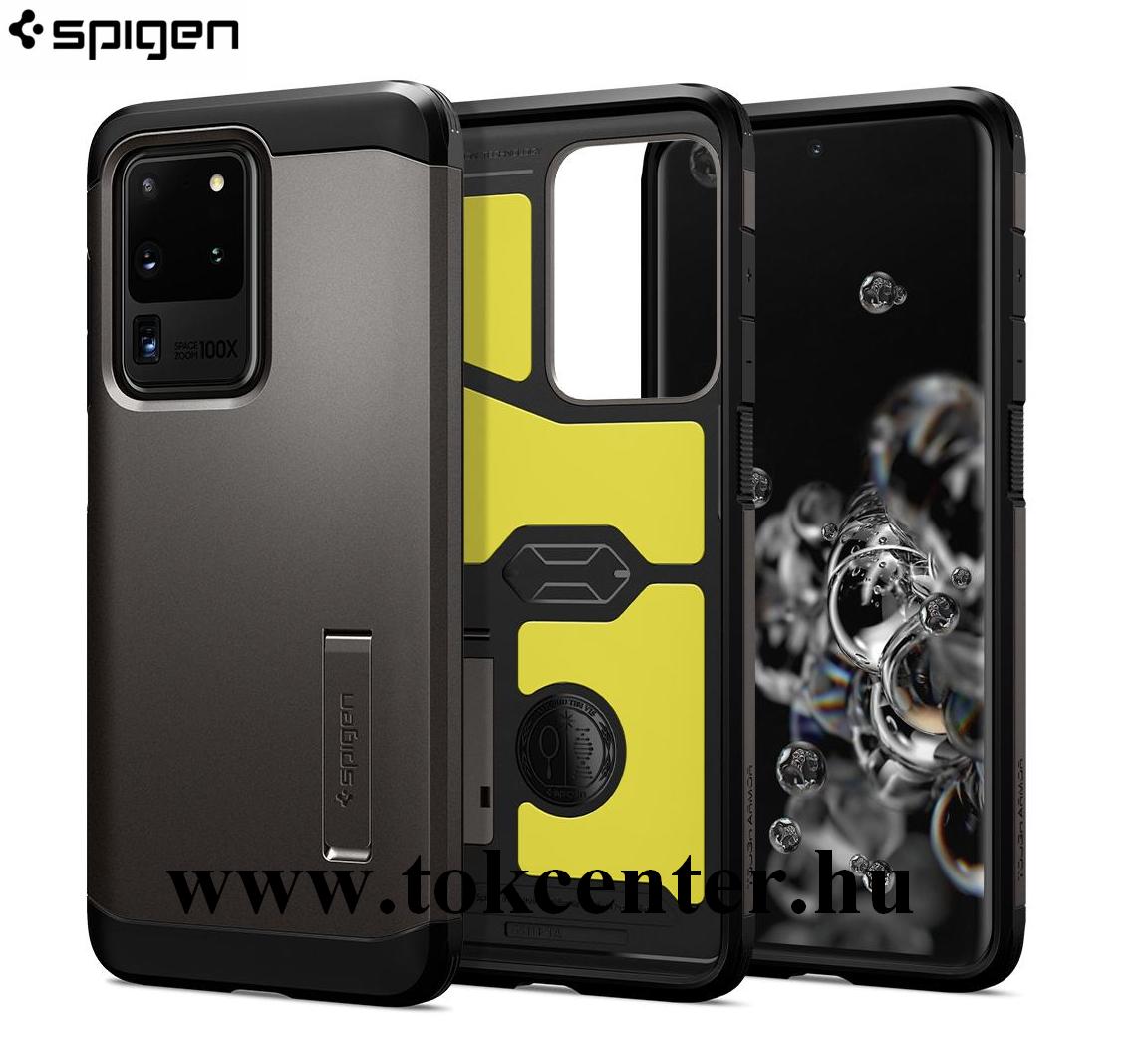 Samsung Galaxy S20 Ultra (SM-G988F) SPIGEN TOUGH ARMOR szilikon telefonvédő (közepesen ütésálló, műanyag hátlap, légpárnás sarok, kitámasztó) SÖTÉTSZÜRKE