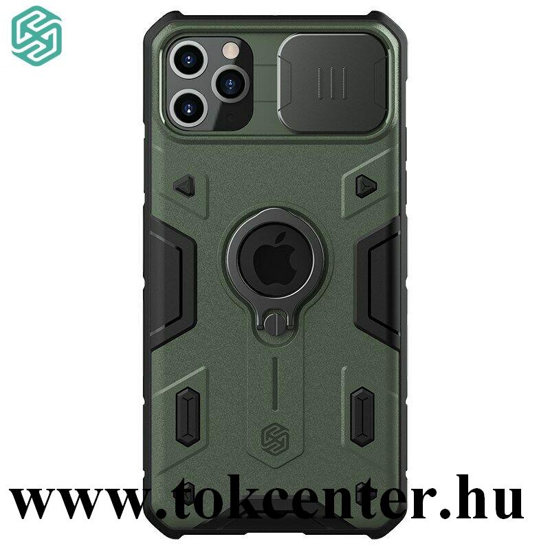Apple iPhone 11 Pro Max NILLKIN CAMSHIELD ARMOR defender műanyag telefonvédő (közepesen ütésálló, szilikon belső, telefontartó gyűrű) ZÖLD