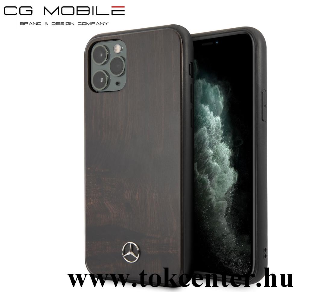 Apple iPhone 11 Pro MERCEDES-BENZ műanyag telefonvédő (valdói fa hátlap) SÖTÉTBARNA (MEHCN58VWOBR)