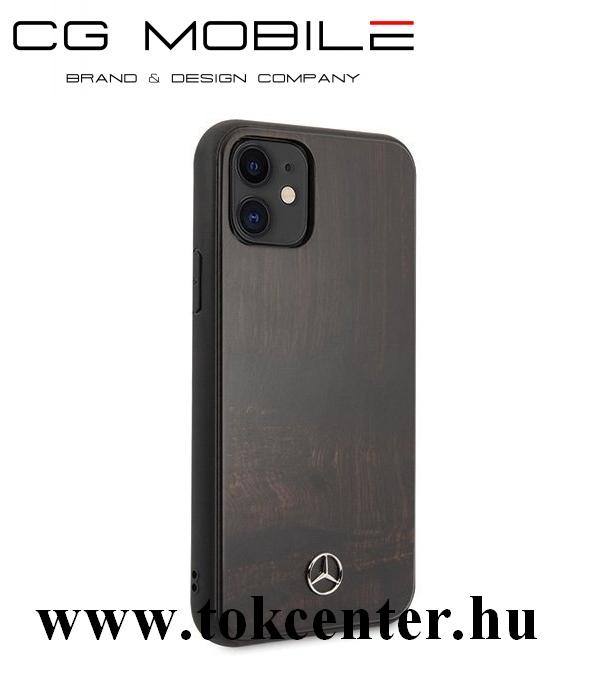 Apple iPhone 11 MERCEDES-BENZ műanyag telefonvédő (valódi fa hátlap) SÖTÉTBARNA (MEHCN61VWOBR)