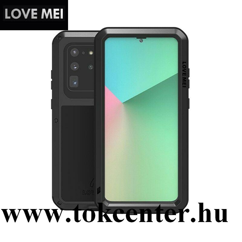 Samsung Galaxy S20 Ultra (SM-G988F) LOVE MEI Defender telefonvédő gumi (ütésálló, fém keret) FEKETE