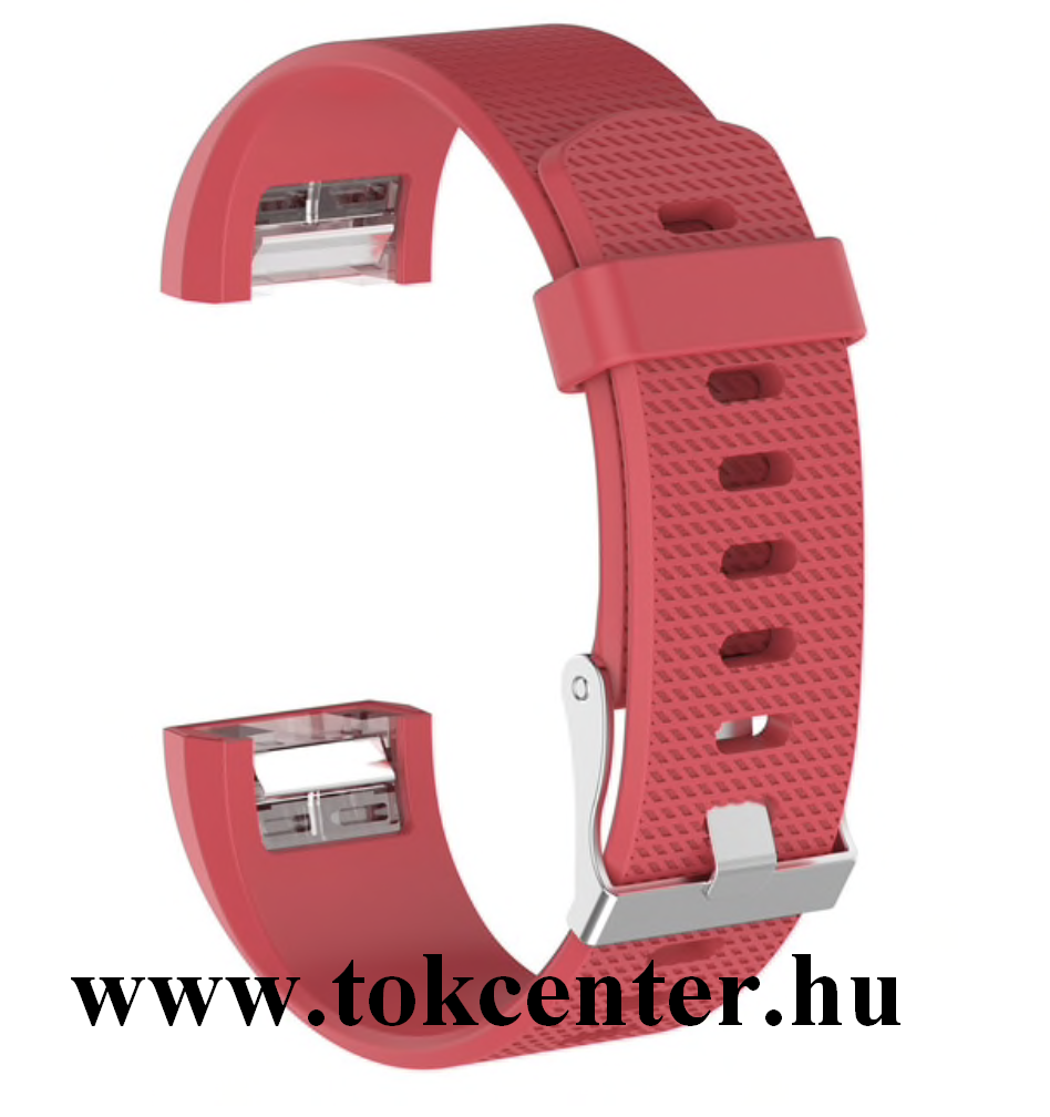 Fitbit Charge 2 Pótszíj (szilikon, állítható) PIROS