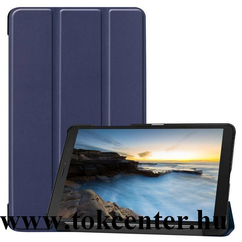 Samsung Galaxy Tab S3 9.7 LTE (SM-T825) / Samsung Galaxy Tab S3 9.7 WIFI (SM-T820) Tok álló, bőr hatású (FLIP, oldalra nyíló, TRIFOLD asztali tartó funkció) SÖTÉTKÉK