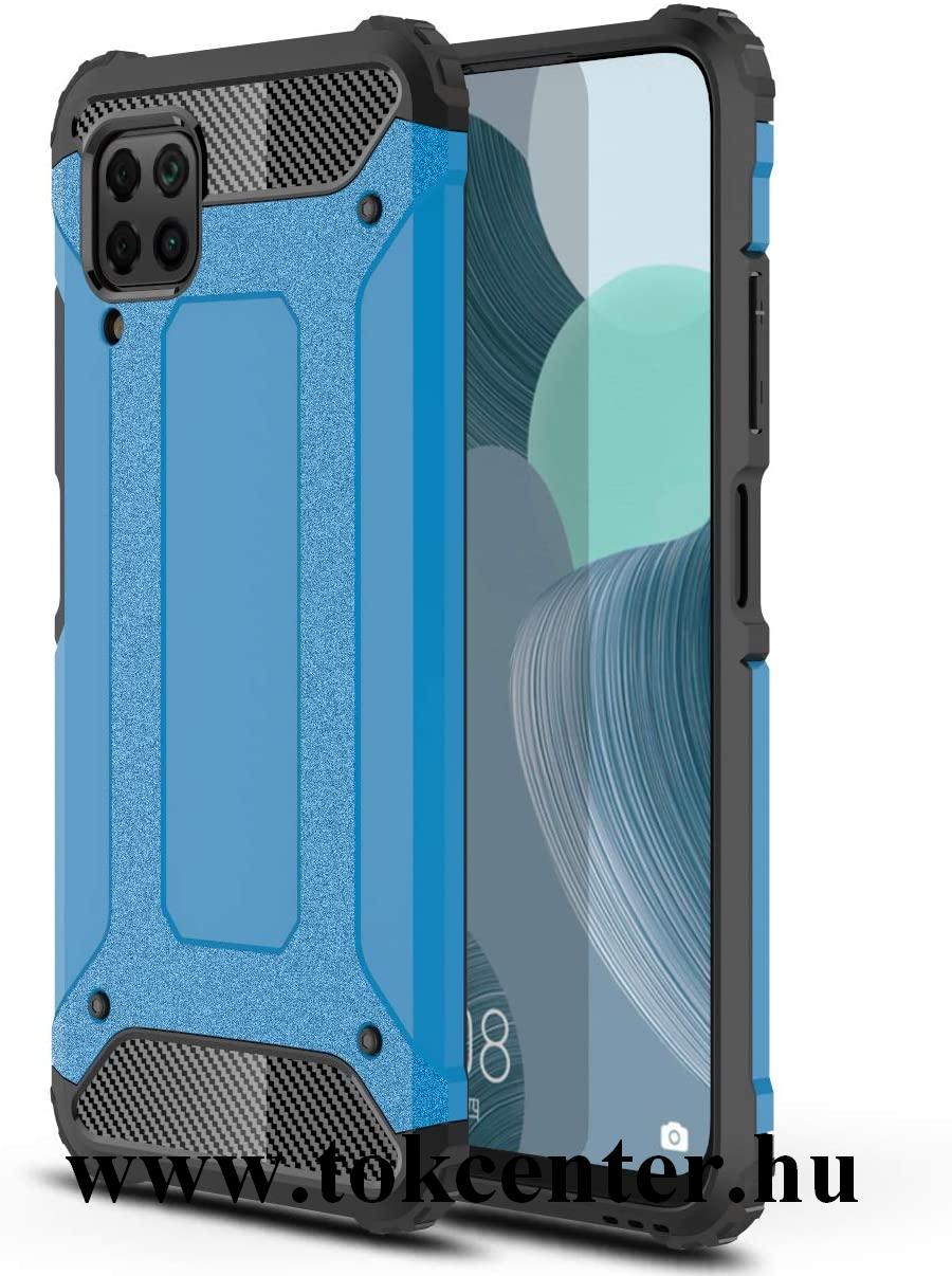 Huawei P40 Lite Defender műanyag telefonvédő (közepesen ütésálló, légpárnás sarok, szilikon belső, fémhatás) VILÁGOSKÉK