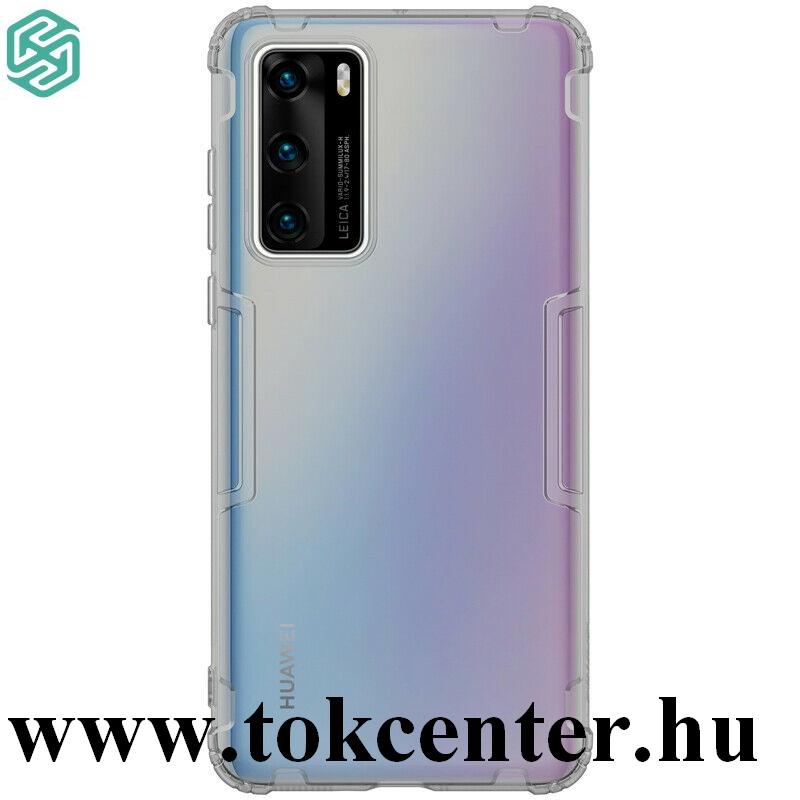 Huawei P40 NILLKIN NATURE szilikon telefonvédő (közepesen ütésálló, légpárnás sarok, 0.6 mm, ultravékony) SZÜRKE