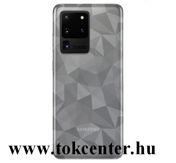Samsung Galaxy S20 Ultra (SM-G988F) Szilikon telefonvédő (3D, gyémánt minta) ÁTLÁTSZÓ