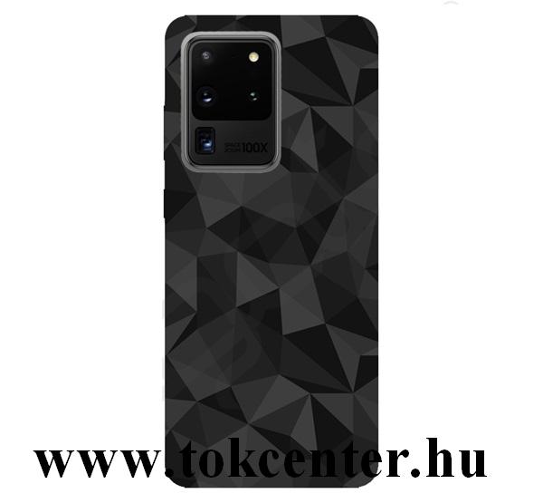 Samsung Galaxy S20 Ultra (SM-G988F) Szilikon telefonvédő (3D, gyémánt minta) FEKETE