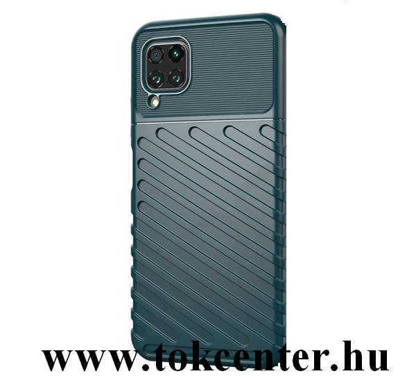 Huawei P40 Lite Szilikon telefonvédő (közepesen ütésálló, csíkos, dombor minta) ZÖLD