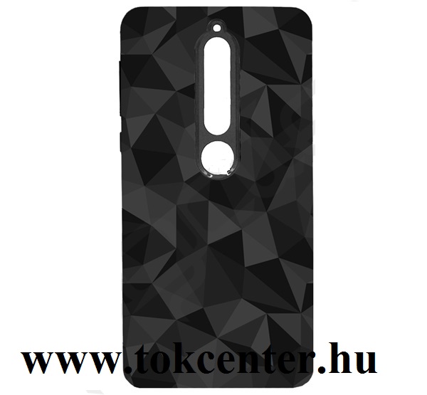 Nokia 6.1 Szilikon telefonvédő (3D, gyémánt minta) FEKETE