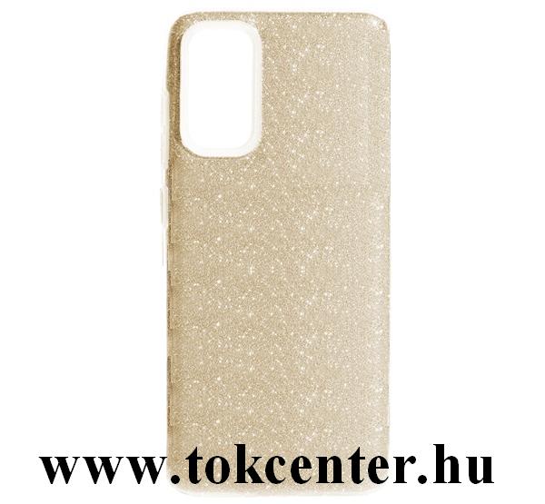 Samsung Galaxy S20 (SM-G980F) Szilikon telefonvédő (műanyag belső, csillogó hátlap) ARANY