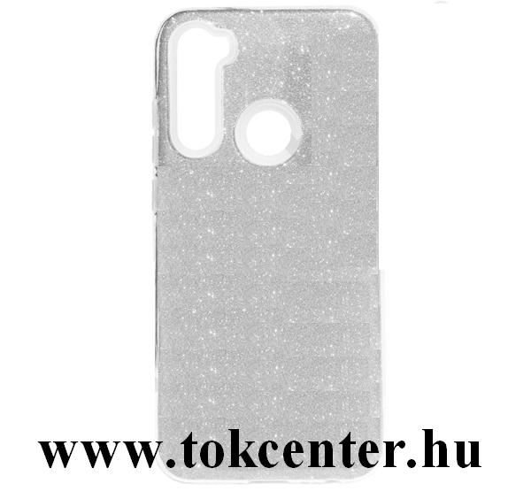Xiaomi Redmi Note 8T Szilikon telefonvédő (műanyag belső, csillogó hátlap) EZÜST