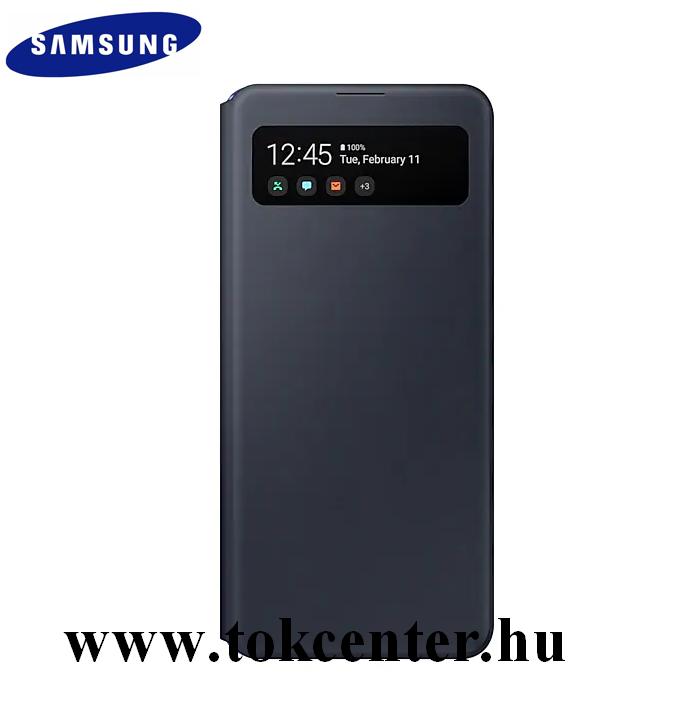 Samsung Galaxy A41 (SM-A415F) Tok álló (aktív flip, oldalra nyíló, hívószámkijelzés, Smart View Cover) FEKETE (EF-EA415PBEGEU)