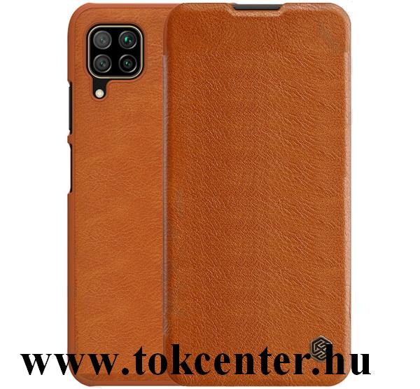 Huawei P40 Lite 4G / Nova 6 SE NILLKIN QIN tok álló, bőr hatású (FLIP, oldalra nyíló, bankkártya tartó) BARNA