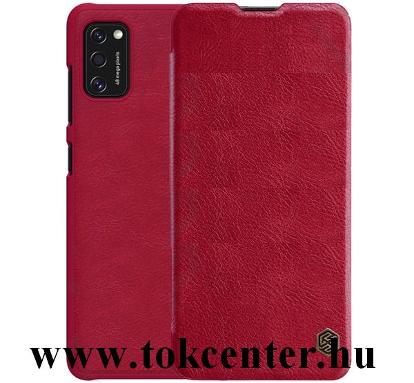 Samsung Galaxy A41 (SM-A415F) NILLKIN QIN tok álló, bőr hatású (FLIP, oldalra nyíló, bankkártya tartó) PIROS
