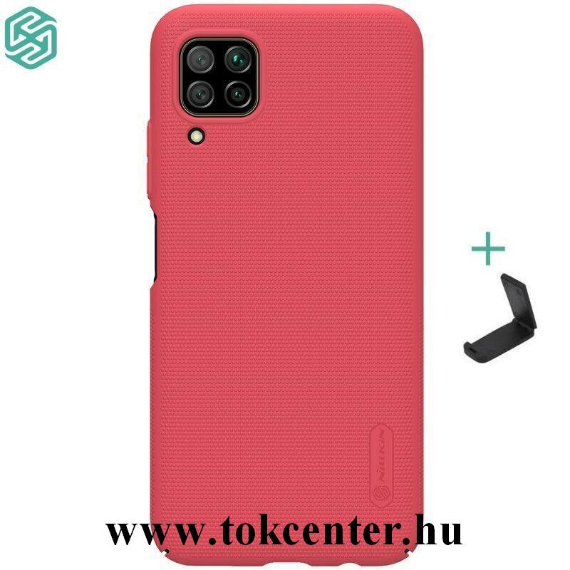 Huawei P40 Lite NILLKIN SUPER FROSTED műanyag telefonvédő (gumírozott, érdes felület + asztali tartó) PIROS
