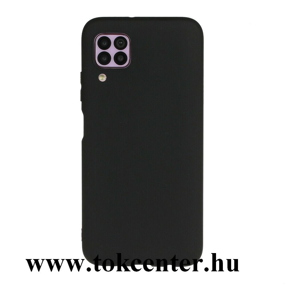 Huawei P40 Lite Szilikon telefonvédő (matt) FEKETE