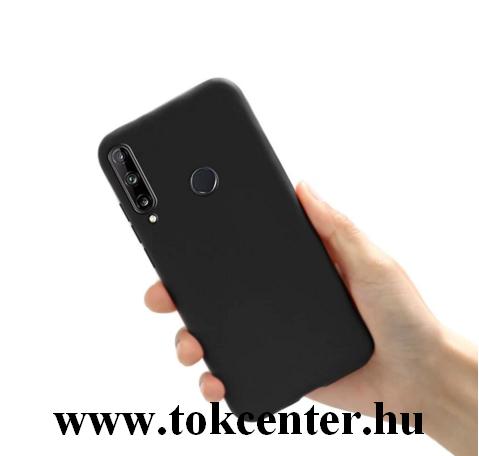 Huawei P40 Lite E Szilikon telefonvédő (matt) FEKETE
