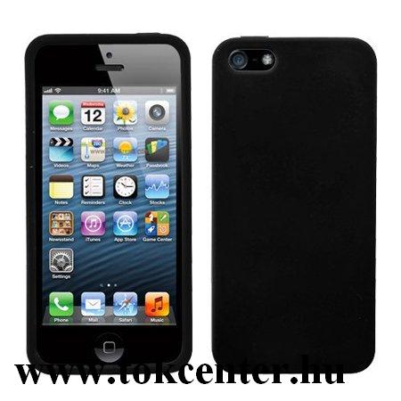 Apple iPhone 5 / Apple iPhone 5S Szilikon telefonvédő (matt) FEKETE