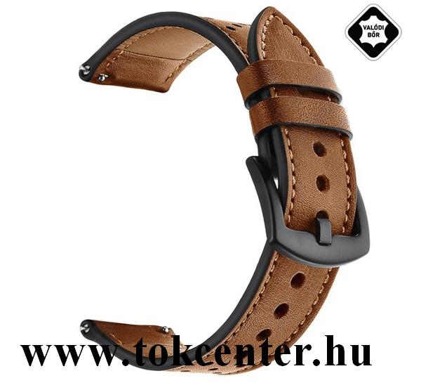 Pótszíj (univerzális, 22 mm, valódi bőr, légáteresztő) BARNA