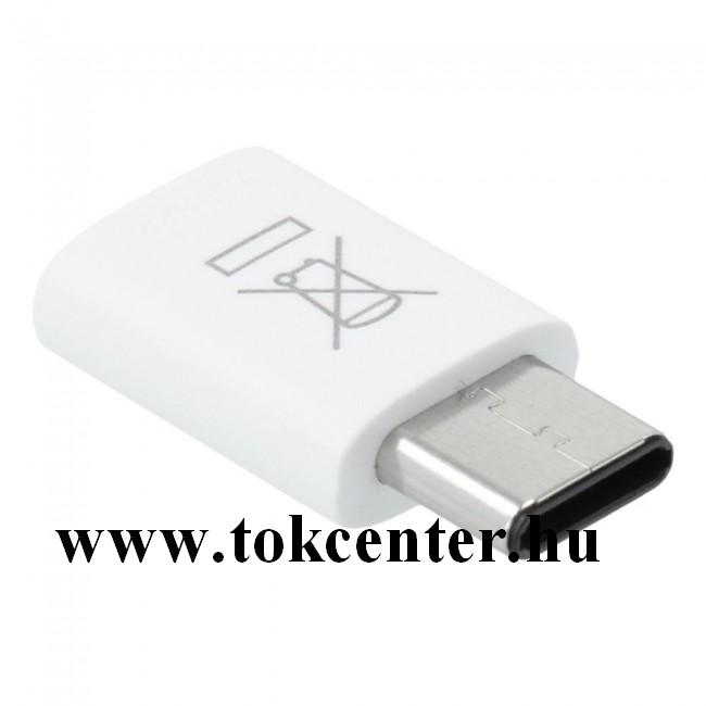 Adapter (microUSB - Type-C, OTG, töltés, adatátvitel) FEHÉR (GH96-12330B)