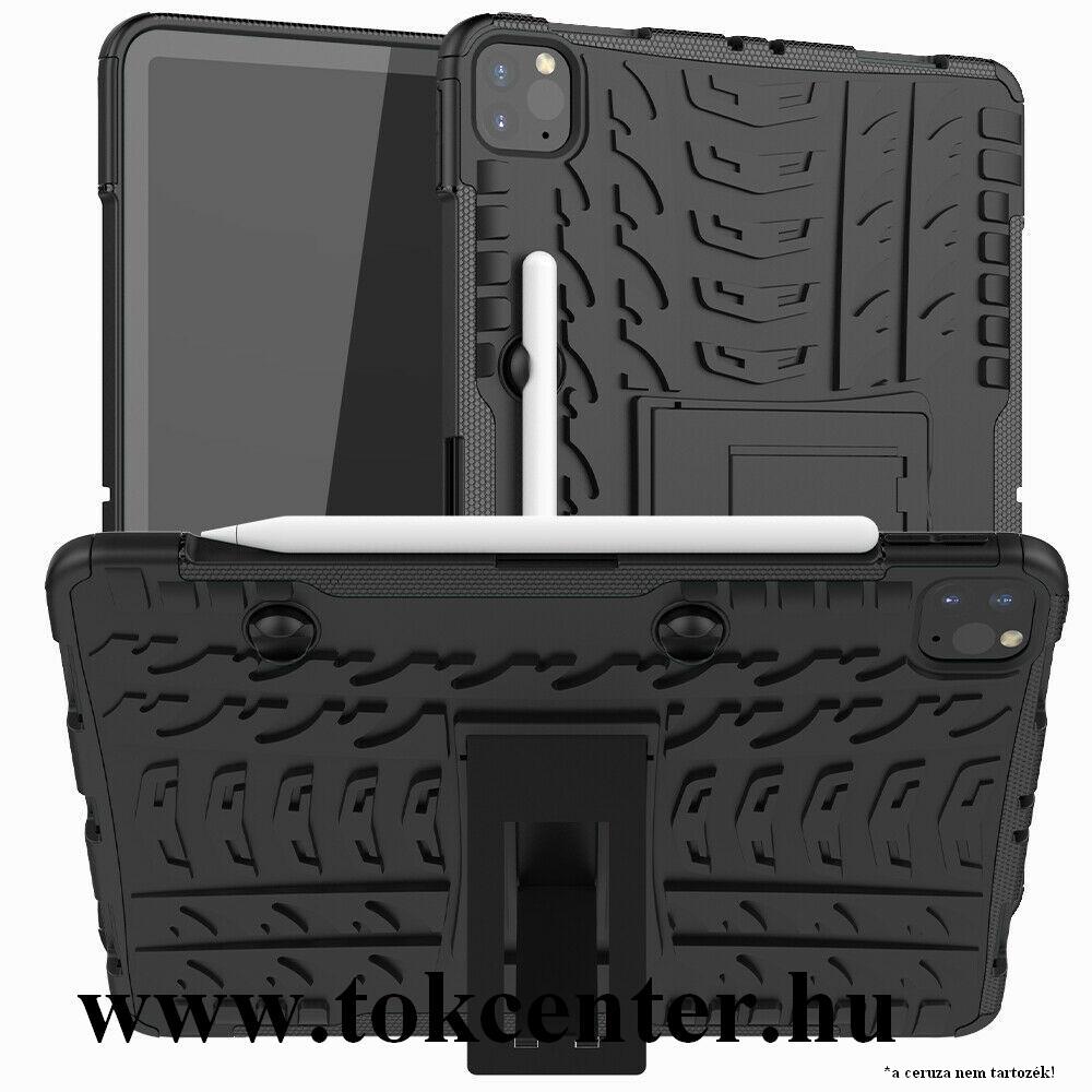 Apple IPAD Pro 11 (2020) Defender műanyag telefonvédő (közepesen ütésálló, szilikon belső, kitámasztó, autógumi minta) FEKETE