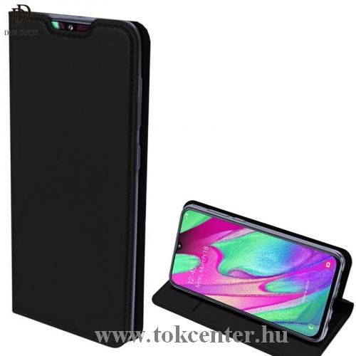 Huawei P40 Lite 4G / Nova 6 SE DUX DUCIS SKIN PRO tok álló, bőr hatású (FLIP, oldalra nyíló, bankkártya tartó, asztali tartó funkció) FEKETE