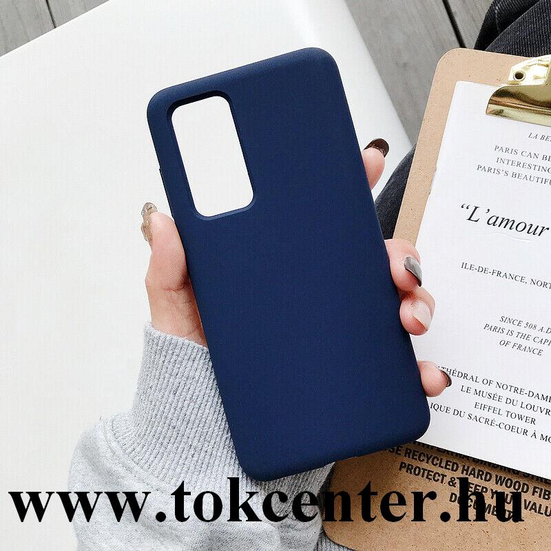 Huawei P40 Szilikon telefonvédő (matt) SÖTÉTKÉK